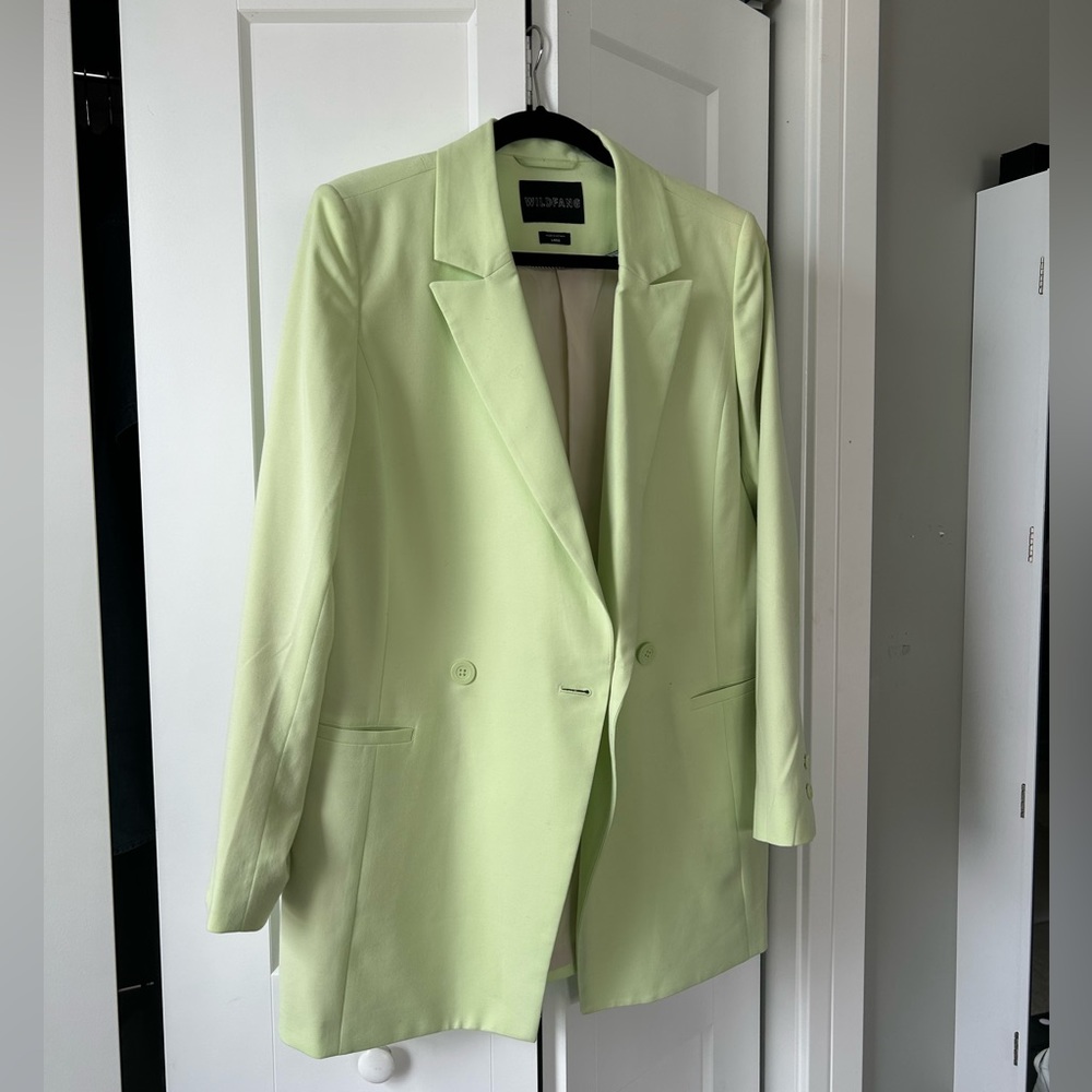 Wildfang Key Lime Colored Suit (Blazer, Pants, and Tank) Lime